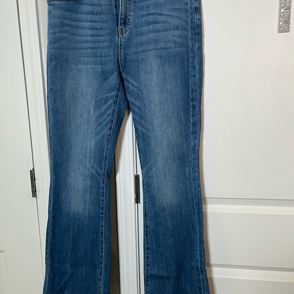 KanCan Women's Medium Blue Flare Wide Leg Jeans